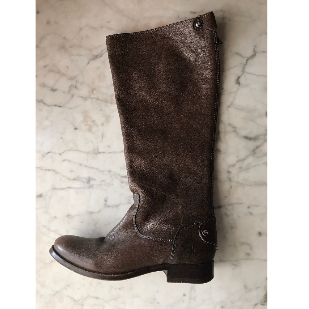 Frye Brown Zip Back Knee High Leather Boots Size 7